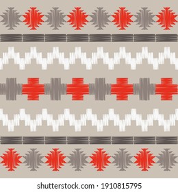 Embroidery. Navajo mosaic rug with traditional folk geometric pattern. Native American Indian blanket. Aztec elements. Seamless background. Vector illustration for web design or print.