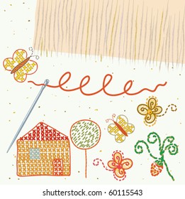 Embroidery with needle