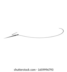 Embroidery needle and thread pictogram