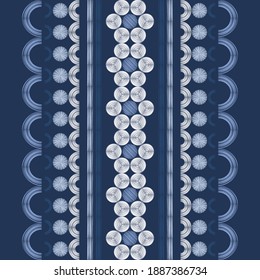 Embroidery on fabric. Boho texture. Seamless pattern. Design with manual hatching. Textile. Vector illustration for web design or print.
