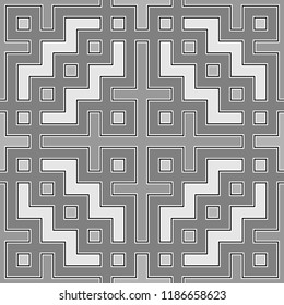Embroidery ornament. Tribal motif. Ethnic pattern. Mosaic tiles. Folk wallpaper. Abstract digital paper, textile print, surface texture, web design, backdrop. Seamless background. Art work vector.
