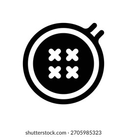 Embroidery. Outlined stroke vector icon with black-filled details.