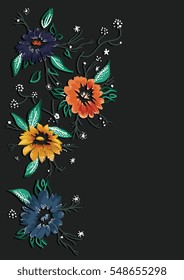 embroidery patch flowers pattern