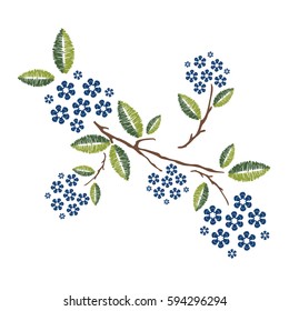 Embroidery patch vintage flowers,vector illustration background.Pattern of peonies,isolated on white.Ethnic neckline flower,fashion wearing.For clothes,print,t-shirt,apparel and web site
