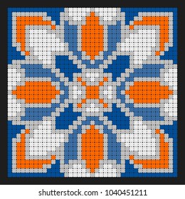 Embroidery pattern. Cross stitching vector chart. Can be used for small pillow.