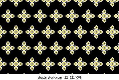 patrón de bordado, fondo de diseño de flor amarillo folclórico