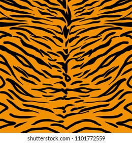 Embroidery pattern graphic design with wild animal skins Tiger. Modern vector illustration.