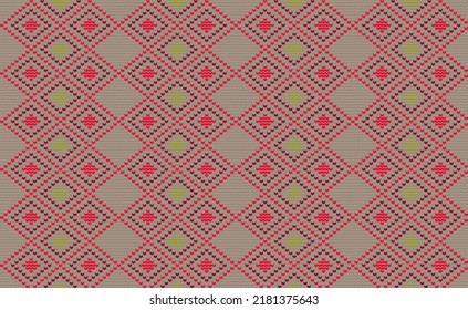 Embroidery Pattern, Knit Crochet Background, Vector Fabric Craft seamless, Fashion Decorative design