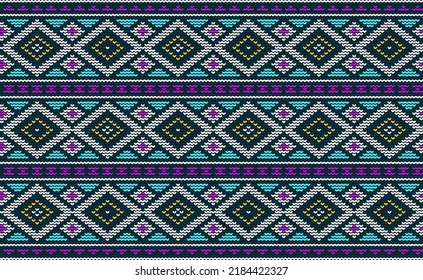 Embroidery Pattern, Knitted Craft Background, Vector Graphic Continuous for digital print, Fashion Decorative for digital print