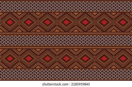 Embroidery Pattern, Knitted Crochet Background, Vector Tribal Decorative texture, Aztec Antique seamless