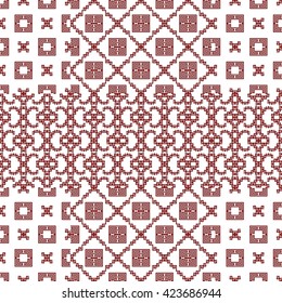for embroidery pattern, made of pixels. Vector illustration. For the design, printing, textile industry. 