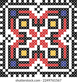 Embroidery Pattern. Romanian traditional motifs. Ornamental motifs from Muntenia. Motive ornamentale din Muntenia.