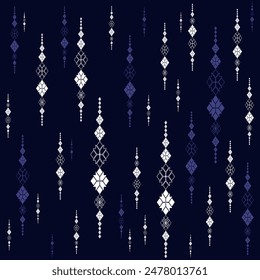 Embroidery pattern, traditional geometric pattern, ethnic style, Ikat, seamless pattern, abstract pattern for printed fabric, rugs, curtains and sarong, Aztec, African, Indian, Indonesian.