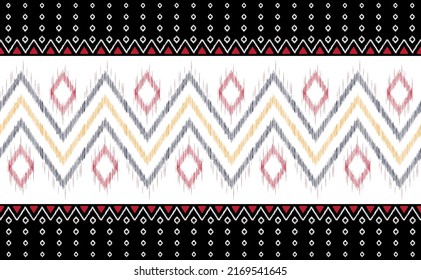 Embroidery pattern vector, Geometric ethnic craft batik background, Zigzag aztec seamless for digital print
