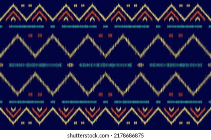 Embroidery pattern vector, Geometric ethnic handcraft motif background, Fashion aztec abstract for digital print