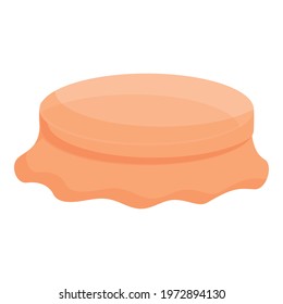Embroidery plate icon. Cartoon of Embroidery plate vector icon for web design isolated on white background