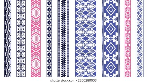 Embroidery ribbons vector collection. Seamless edge elements isolated on white. Lacework strip edging. Russian folk patterns. Dress apparel cuff and collar frills. Openwork tissue lattice.