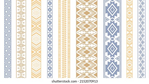 Embroidery ribbons vector set. Fashion textile edge ornaments isolated. Lace stripes. Ukrainian folk patterns. Lingerie lace. Bangles netting samplers. Delicate tapes. Craft elements.