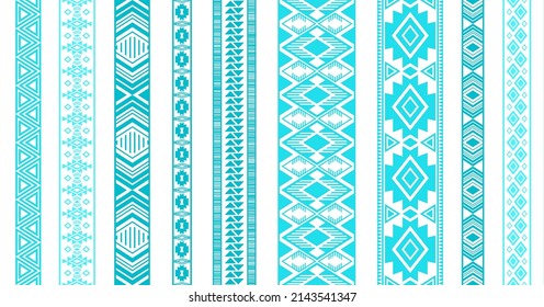 Embroidery ribbons vector set. Seamless edge elements isolated on white. Lacework strip edging. Russian folk patterns. Fishnet filigree weave frills. Delicate tapes. Craft elements.
