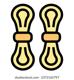 Embroidery rope icon outline vector. Craft art. Creative fabric color flat