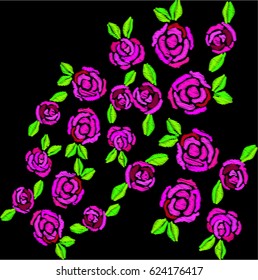 Embroidery with roses