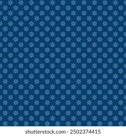 Embroidery Sashiko Vector Pattern. Asian Needlework Seamless Background. Indigo Blue Style. Running Hand Stitch for Textile Print, Japan Decor, clothing, mock up template and etc.