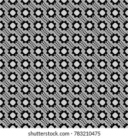 Embroidery seamless pattern with abstract diagonal tiles. Vector ornament in gray, black and white colors. Embroidery for fashion textile and fabric.