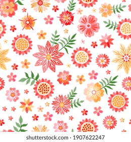 El bordado combina a la perfección con hermosas flores rosas y amarillas sobre fondo blanco. Fantasía con adorno floral. 