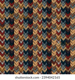 Embroidery  seamless pattern. Colorful geometric background. 