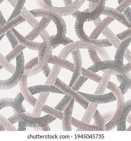 Embroidery seamless pattern with geometric celtic irish ornament. 