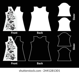 Embroidery seamless pattern with handmade floral for fashion. Hand drawing flower designs for print fabric, border flowers, fashion style, decoration elements or paper, and more.