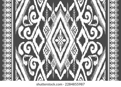 Embroidery seamless pattern,Diagonal ikat stripes, Zigzag pattern seamless, Geometric chevron abstract illustration, Tribal ethnic vector texture, Aztec style, Folk embroidery, For printing business.