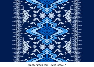 Embroidery seamless pattern,Diagonal ikat stripes, Zigzag pattern seamless, Geometric chevron abstract illustration, Tribal ethnic vector texture, Aztec style, Folk embroidery vector.