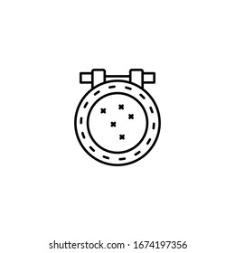 Bordados, icono de coser. Línea simple, contorno vectorial elementos de cola para ui y ux, sitio web o aplicación móvil