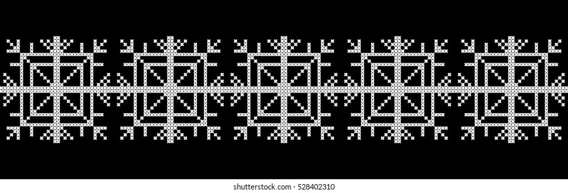 Embroidery with snowflakes