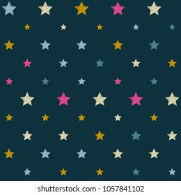 embroidery stars seamless vector pattern. stars with machine embroidered texture background, stitch effect Illustration sparkles abstract graphic design. 