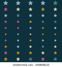 embroidery stars seamless vector pattern. stars with machine embroidered texture background, stitch effect Illustration sparkles abstract graphic design. 