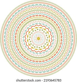 embroidery stitch concentric circles pattern