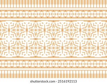 Padrão geométrico do ponto de bordado. Estilo étnico de arte de pixel colorido de padrão sem costura de forma geométrica. Padrão de costura étnica uso para tapete, tapete, almofada, colcha, papel de parede, estofamento, etc.