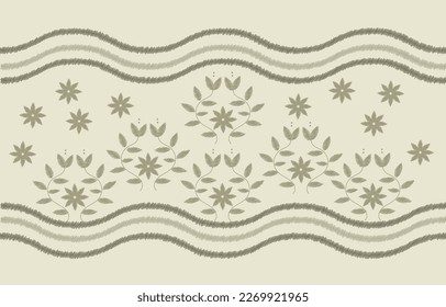Stickereien winzige Blumen, Zigzag, Lineal Geometric ikat Wiederholmuster.