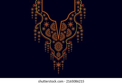 embroidery stitches neckline pattern artwork.  art style   pattern illustration for design