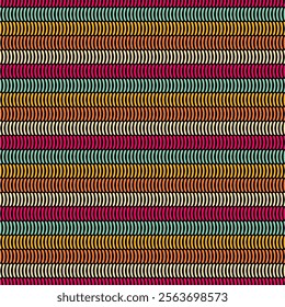 Embroidery stripes seamless vector pattern handmade handiwork needlework wallpaper different colors threads 