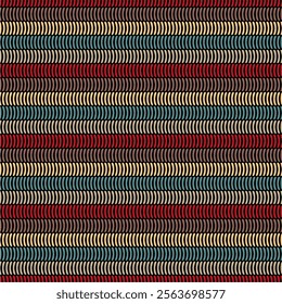 Embroidery stripes seamless vector pattern handmade handiwork needlework wallpaper different colors threads 