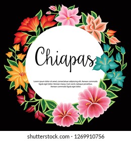 Embroidery Style from Chiapas, Mexico - Floral Composition – Copy Space