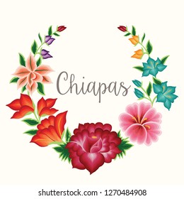 Embroidery Style from Chiapas, Mexico - Floral Composition – Copy Space