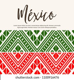 Embroidery Style Mexican Flag Composition – Copy Space