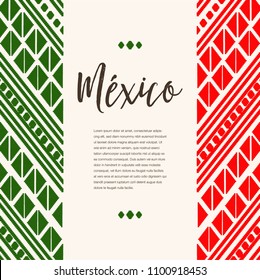 Embroidery Style Mexican Flag Composition – Copy Space