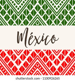 Embroidery Style Mexican Flag Composition – Copy Space