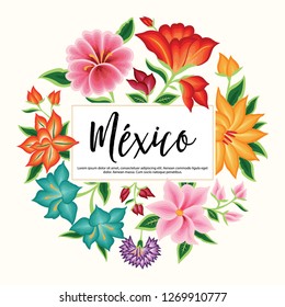 Embroidery Style from Oaxaca, Mexico - Floral Composition – Copy Space
