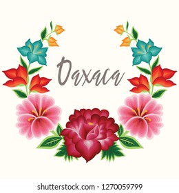 Embroidery Style from Oaxaca, Mexico - Floral Composition – Copy Space